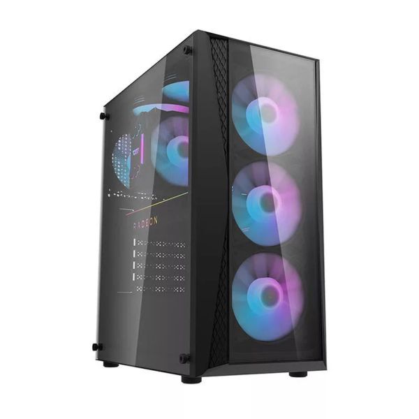 Darkflash DK352 Plus számítógépház + 4 ARGB ventilátor (fekete) (DK352 PLUS)